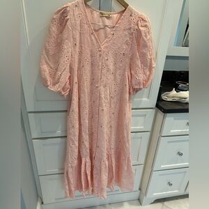 Blush Pink Midi Dress w/crystals